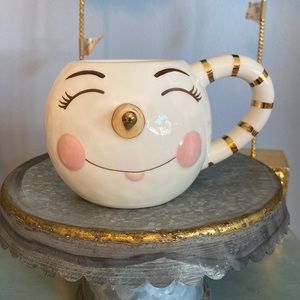Glitterville snowman mug eyes closed SEE PHOTOS and read description